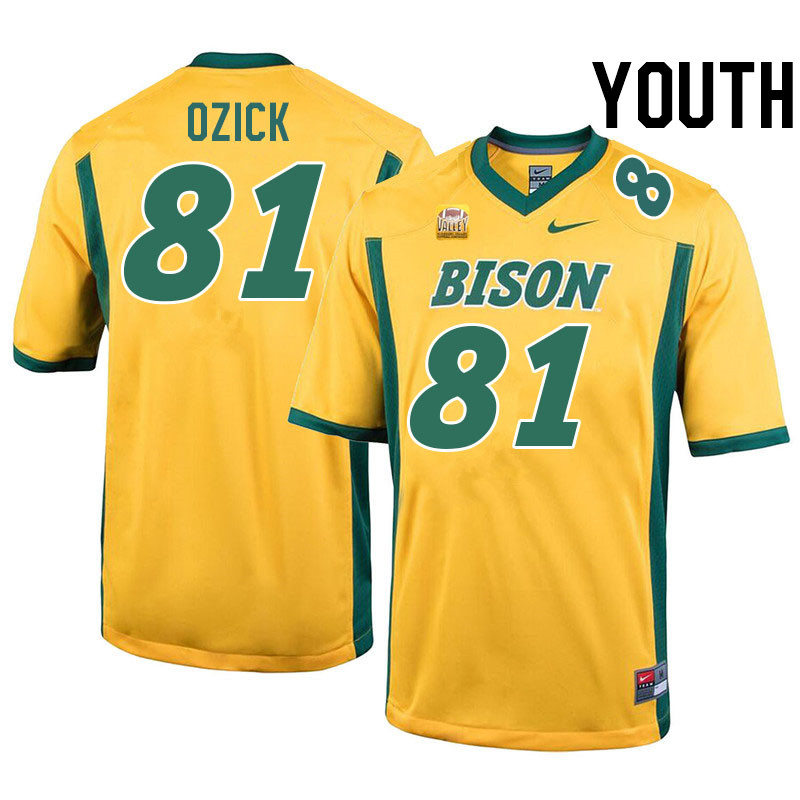 Youth #81 Eli Ozick North Dakota State Bison College Football Jerseys Stitched-Yellow